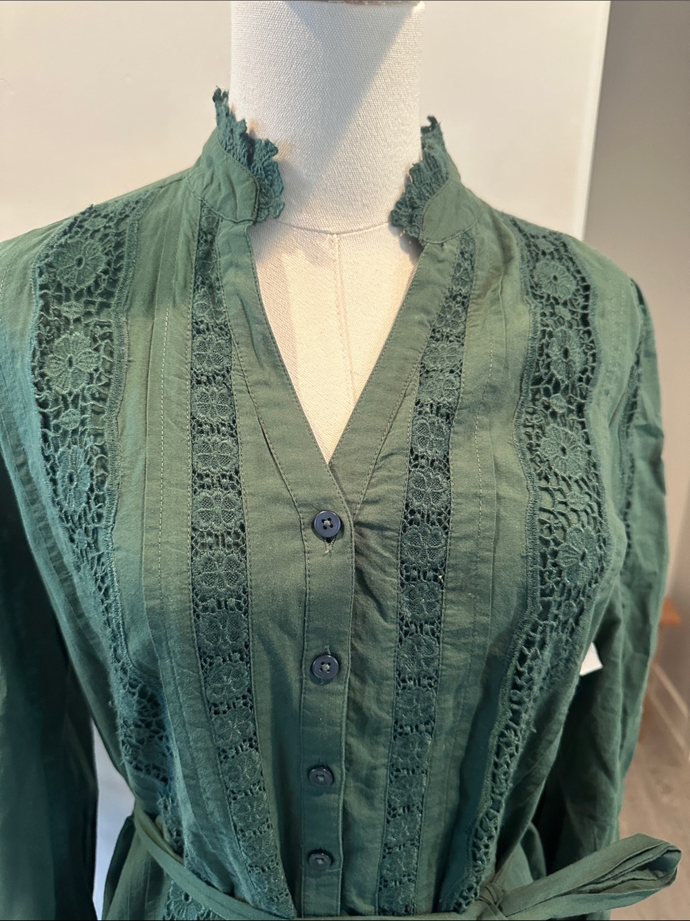 Caslon Lace Panel Long Sleeve Minidress New! - Picture 4 of 10